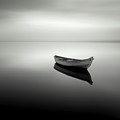 Glass Water Fog Lake Rowboat Unmoored